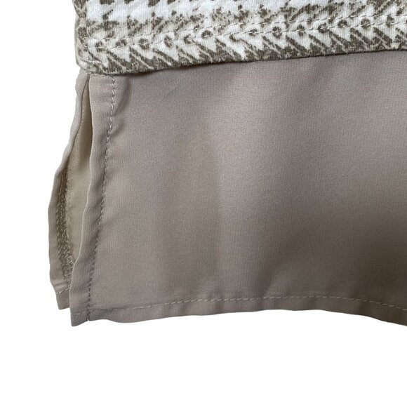 Chico’s Brown White Striped V Neck Short Sleeve Top Size 1 Medium Casual Fall - Picture 4 of 10